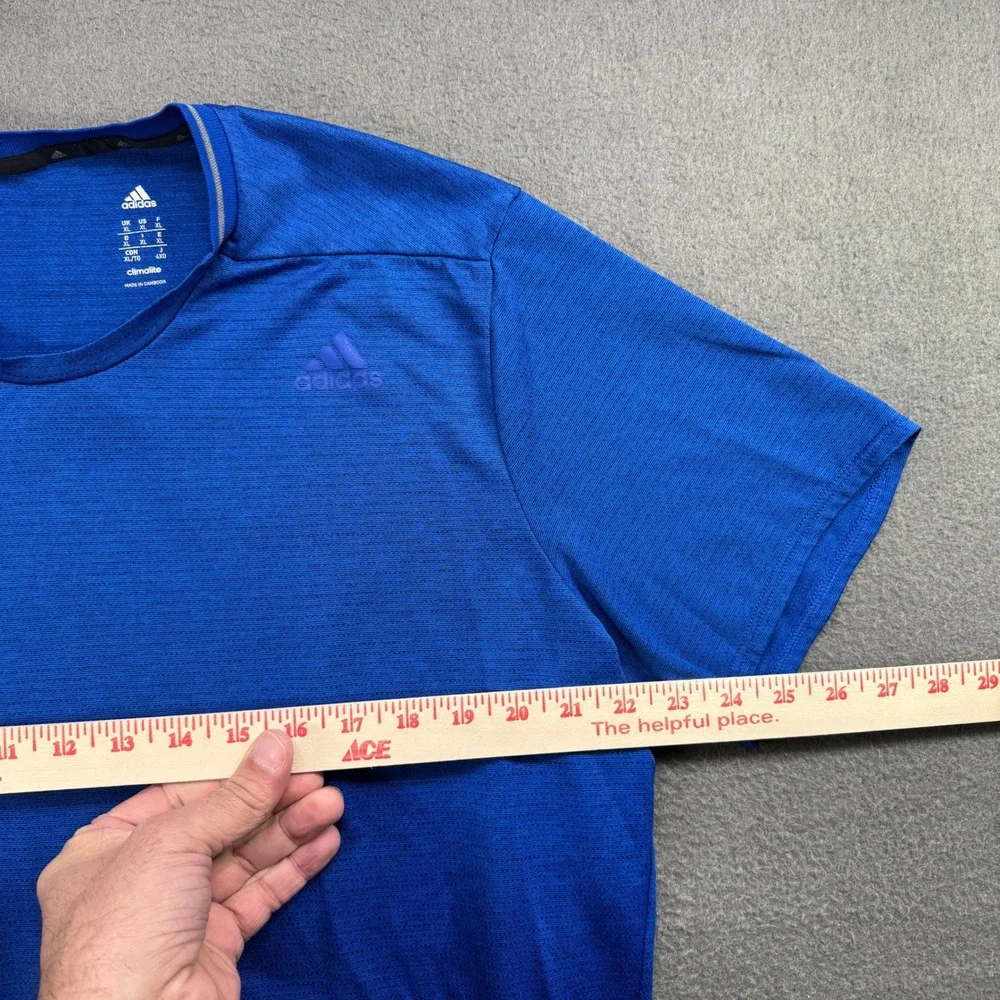 Adidas Climalite Shirt Mens XL Blue‎ Running Athletic Gym Training AZ9441